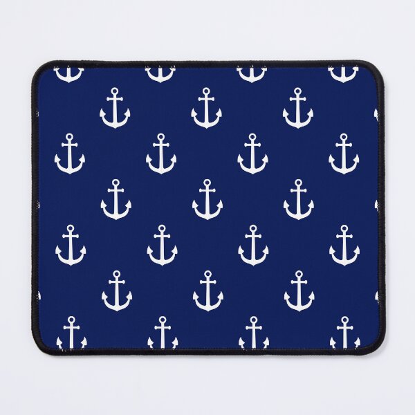 Item preview, White and Navy Blue Nautical Anchor Pattern designed and sold by CountyKent.