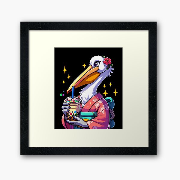 Item preview, Pelican Bubble Boba Tea Anime Cute Kawaii designed and sold by Artistoos.
