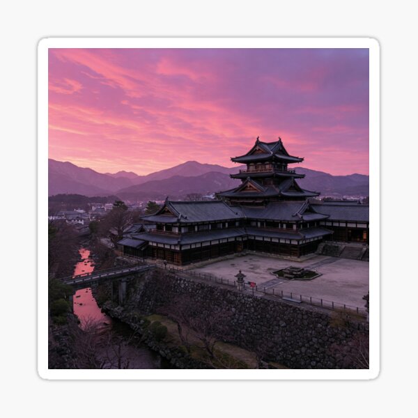 Item preview, Japanese palace with pink background designed and sold by MareoAnime.