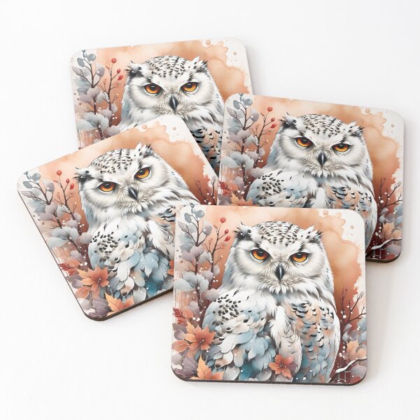 Item preview, Snowy Owl - watercolor winter designed and sold by SolaoLab.