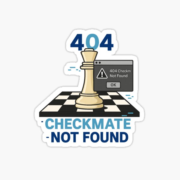 Fehler 404 Schachmatt nicht gefunden Aufkleber - Lustiger Schach Tech-Humor Strategie Vinyl-Aufkleber
