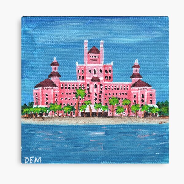 Pintura del hito de Florida, el hotel de lujo Don CeSar Lienzo
