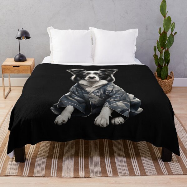 Item preview, Border Collie in Elegant Kimono – Artistic Dog Portrait with Japanese Flair designed and sold by CRAZY&ART.