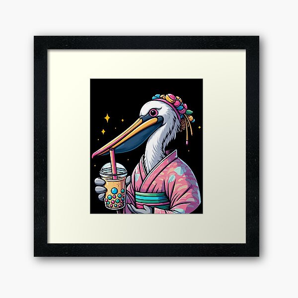 Item preview, Pelican Bubble Boba Tea Anime Cute Kawaii designed and sold by Artistoos.