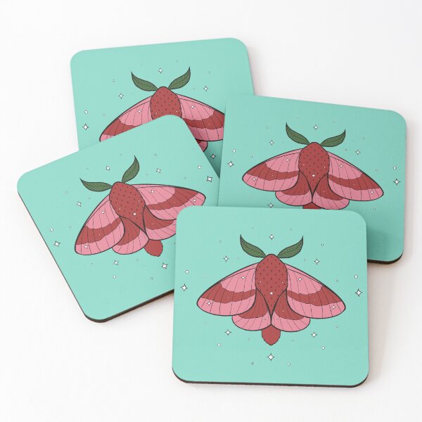 Item preview, Sparkly Rosy Maple Strawberry Moth designed and sold by crumblyneurodiv.