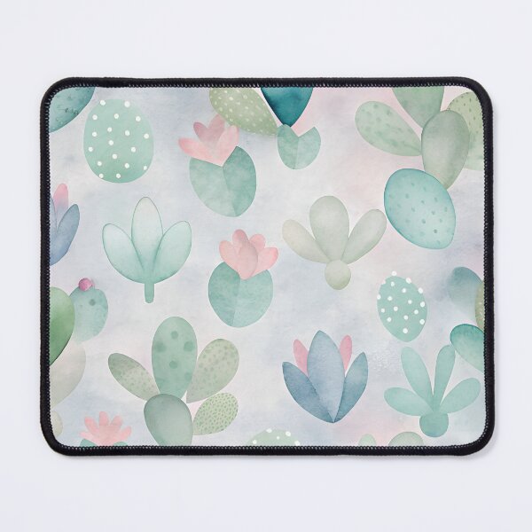 Item preview, cute and minimalist watercolor cactus blossoms in pastels colors designed and sold by dulceguavashop.