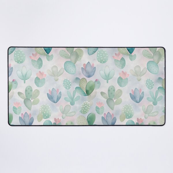 Item preview, cute and minimalist watercolor cactus blossoms in pastels colors designed and sold by dulceguavashop.