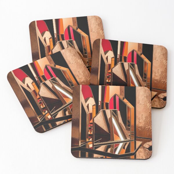 Item preview, Geometric Mirror Abstract in Copper and Clay designed and sold by Harmonic_Layers.
