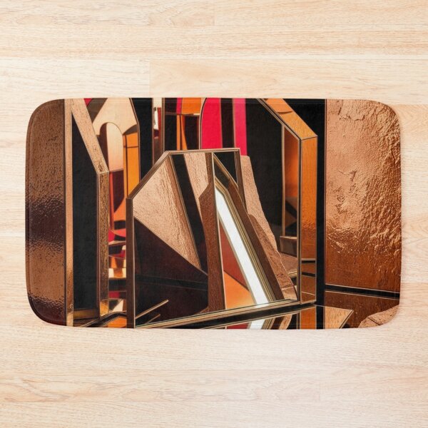 Item preview, Geometric Mirror Abstract in Copper and Clay designed and sold by Harmonic_Layers.