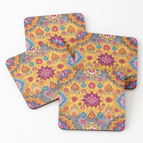 Item preview, Colorful indian sari pattern, handpainted doodle style designed and sold by patterncrow.