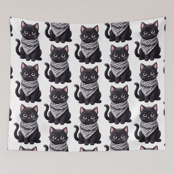 Item preview, Cute cat wearing the keffiyeh designed and sold by FreshArtFusion.