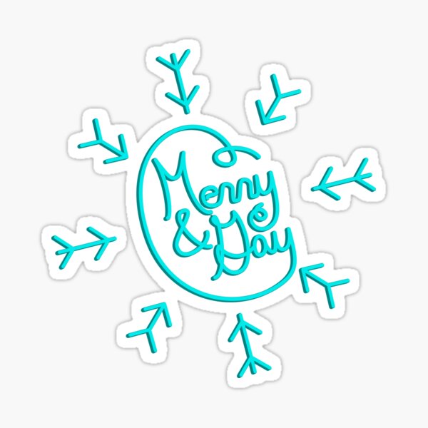 Merry and Gay Christmas Snowflakes Sticker