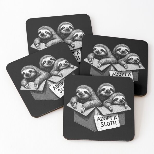 Item preview, Adopt a Sloth – Box of Cuteness designed and sold by Monochromaniaus.