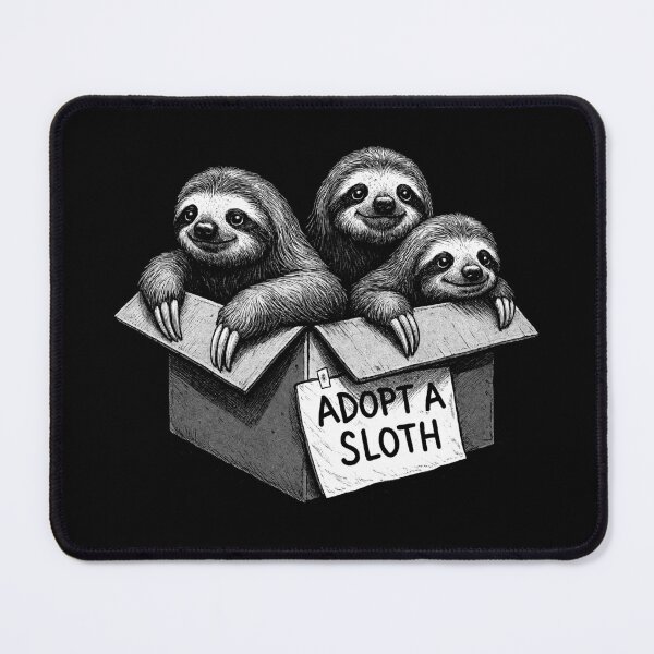 Item preview, Adopt a Sloth – Box of Cuteness designed and sold by Monochromaniaus.