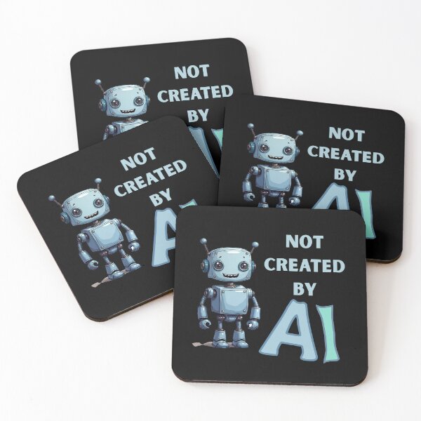 Item preview, Funny Smiling Robot Not Created By AI Tech Humor Design designed and sold by kaljoa.