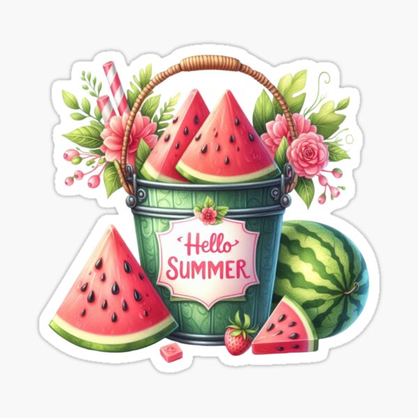 Item preview, Hello Summer Bucket of Watermelon designed and sold by Linda Roisum.