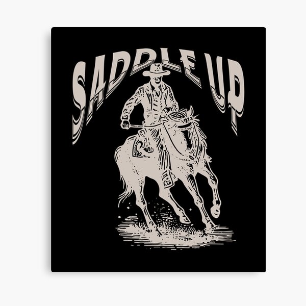 Item preview, Vintage-Style Saddle Up Cowboy on Horse - Tan designed and sold by WesternLocales.