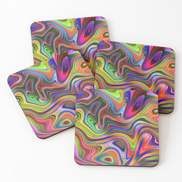 Item preview, bright multicolored abstract fluid designed and sold by chambergambit.