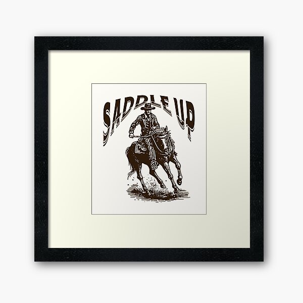 Item preview, Vintage-Style Saddle Up Cowboy on Horse - Brown designed and sold by WesternLocales.