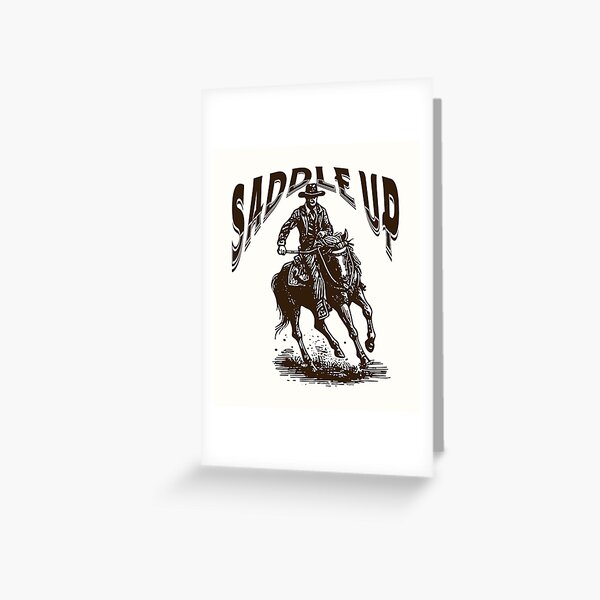 Item preview, Vintage-Style Saddle Up Cowboy on Horse - Brown designed and sold by WesternLocales.