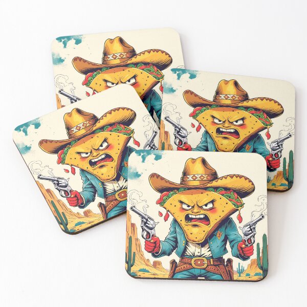 Item preview, Taco Bandit – Wild West Outlaw Food Warrior | Vintage Tattoo-Style Sketch Art designed and sold by Blueangelgal.