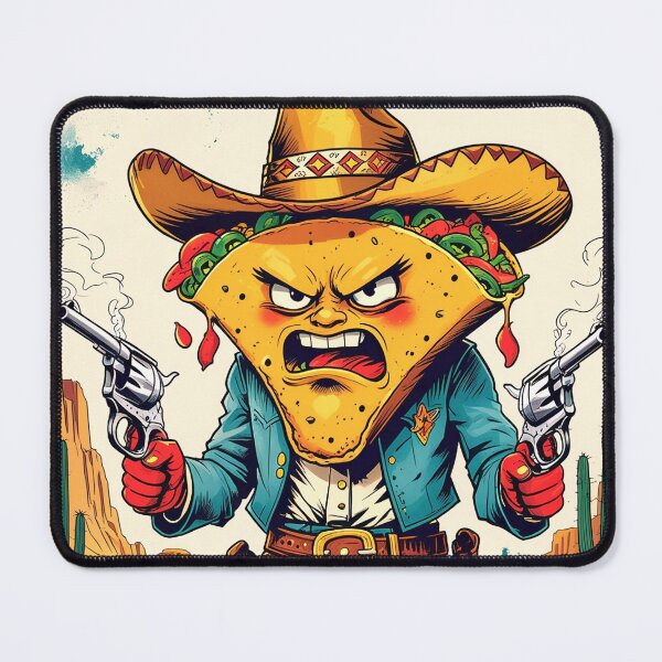 Item preview, Taco Bandit – Wild West Outlaw Food Warrior | Vintage Tattoo-Style Sketch Art designed and sold by Blueangelgal.