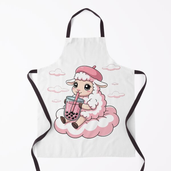 Item preview, Pink Sheep Drinking Bubble Tea designed and sold by CraftyBloom.