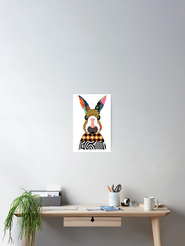 Thumbnail 2 of 3, Poster, Retro Rabbit designed and sold by ViaARTfactory.