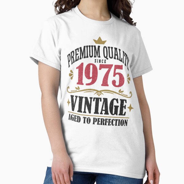 Vista previa del artículo con la obra «Vintage 50 aniversario 50 años Calidad premium desde 1975», diseñado y vendido por eclecTEEq.