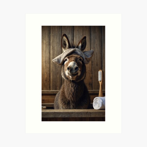 Item preview, Smiling Donkey Spa Day with Towel Hat designed and sold by vk09.