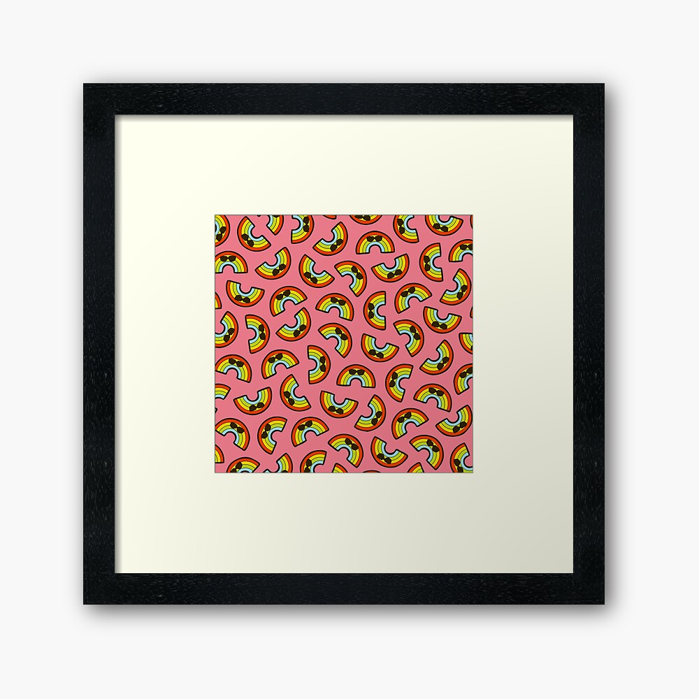 Rainbow Pride Pattern Framed Art Print