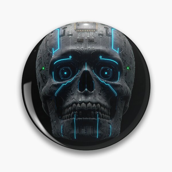 Item preview, Neon Override - AI Skull Interface designed and sold by UniversalLines.