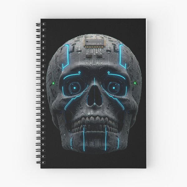Item preview, Neon Override - AI Skull Interface designed and sold by UniversalLines.