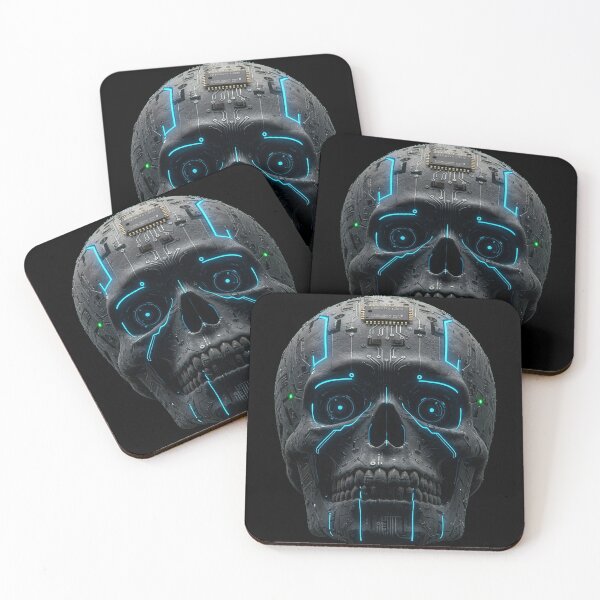 Item preview, Neon Override - AI Skull Interface designed and sold by UniversalLines.