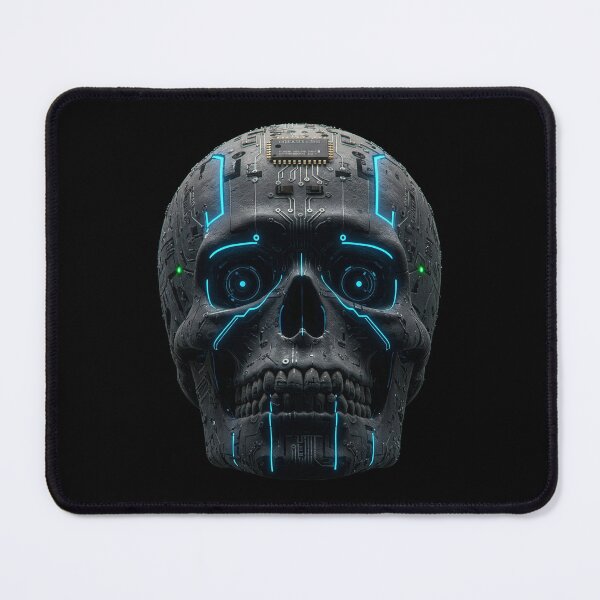 Item preview, Neon Override - AI Skull Interface designed and sold by UniversalLines.