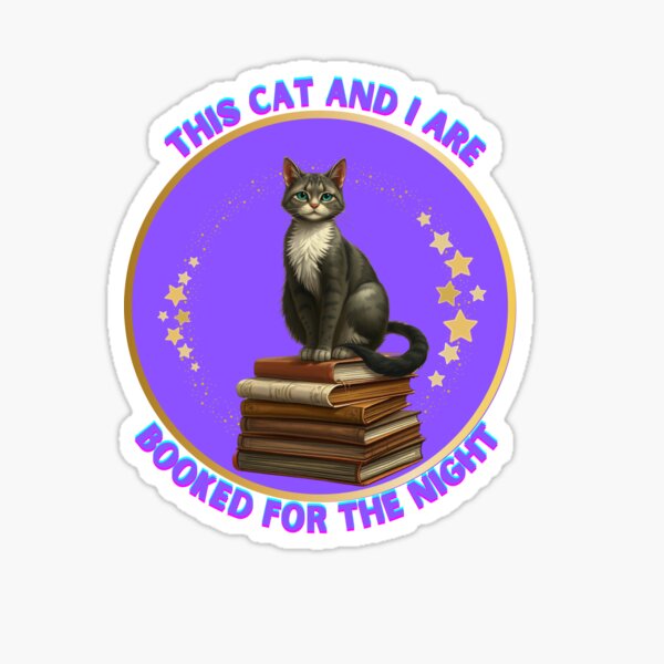 Artikel-Vorschau von Diese Katze und ich haben für die Nacht gebucht – Black Cat & Books, designt und verkauft von Beepopalula.