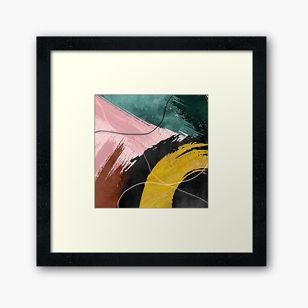 Aperçu de l'œuvre Révélations : Art abstrait moderne rose, vert, doré et noir créée et vendue par DEC02.