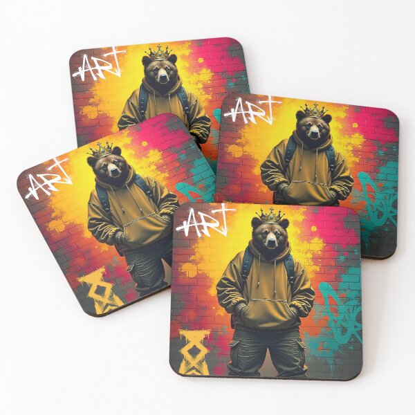 Item preview, Bear King – Urban Graffiti Street Art designed and sold by Dino-Lune.