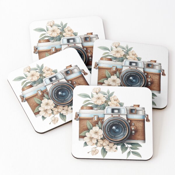 Item preview, “Vintage Camera with Blooming Beauty: Retro Photography Art” designed and sold by GagaArtGallery.