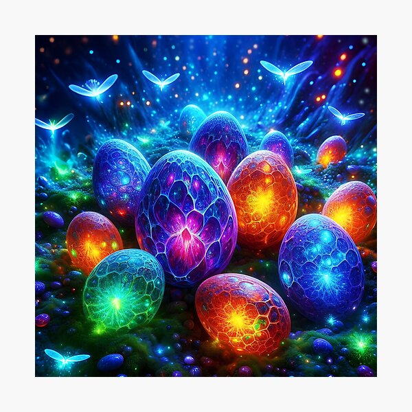 Item preview, Glowing eggs and Fireflies designed and sold by EmeraldeaArt.