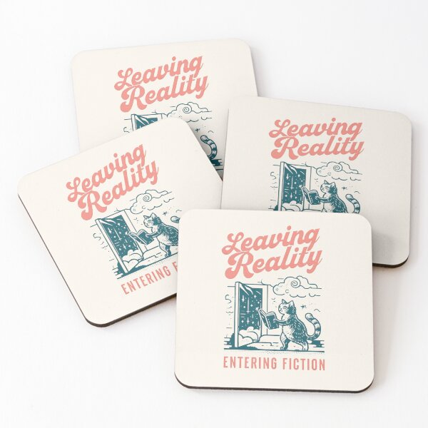 Item preview, LEAVING REALITY ENTERING FICTION, Funny reading quotes designed and sold by DemureArtsy.