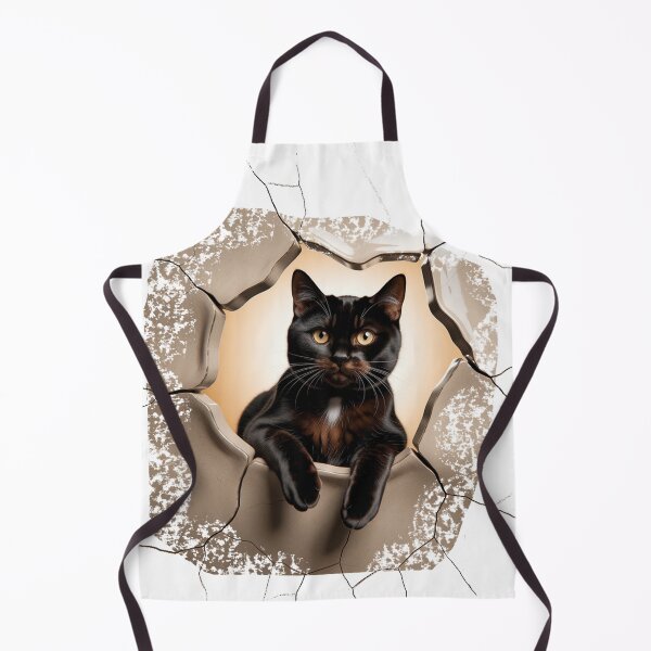 Item preview,   Mysterious Black Cat Peeking Through Torn Wall designed and sold by AnimalAirtistry.