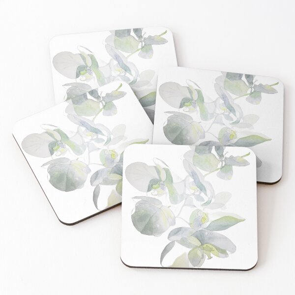 Item preview, White orchids watercolour painting  designed and sold by esvb.