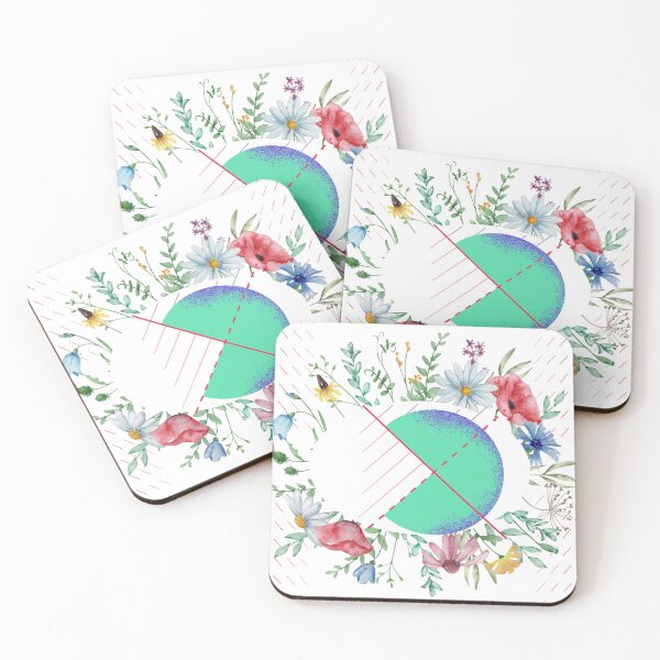 Item preview, Geometric shapes with Flowers funny design designed and sold by Modern-Tropical.