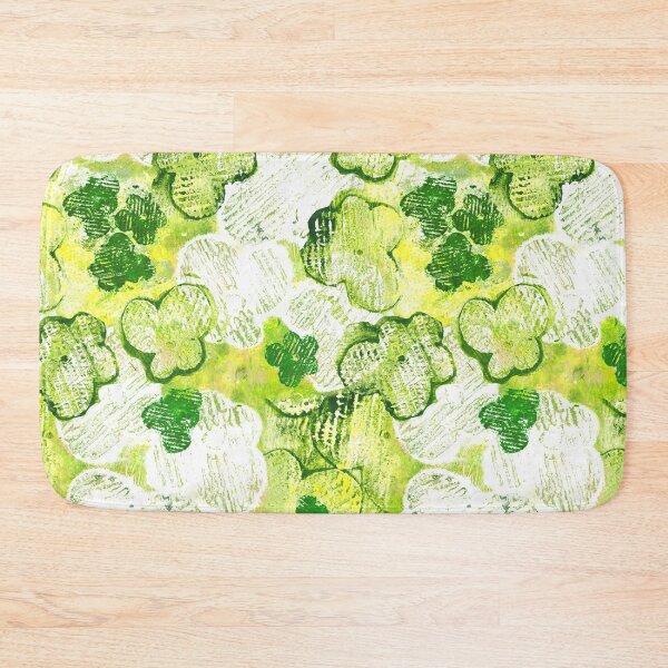 Item preview, abstract bubbly monoprint blossoms - spring green designed and sold by kobyakov.