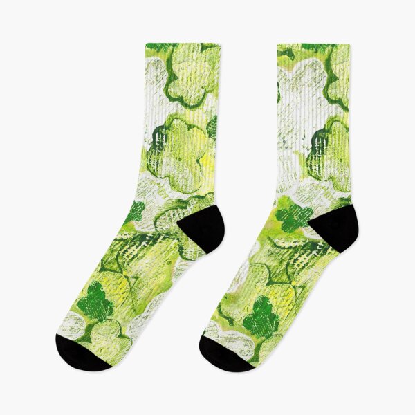 Item preview, abstract bubbly monoprint blossoms - spring green designed and sold by kobyakov.