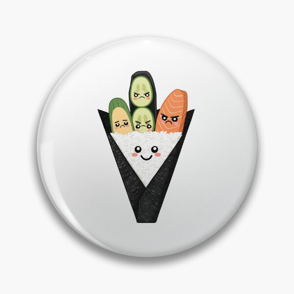 Item preview, Funny Temaki Sushi Sticker for Japanese Food Illustration designed and sold by SaavedraDesign.