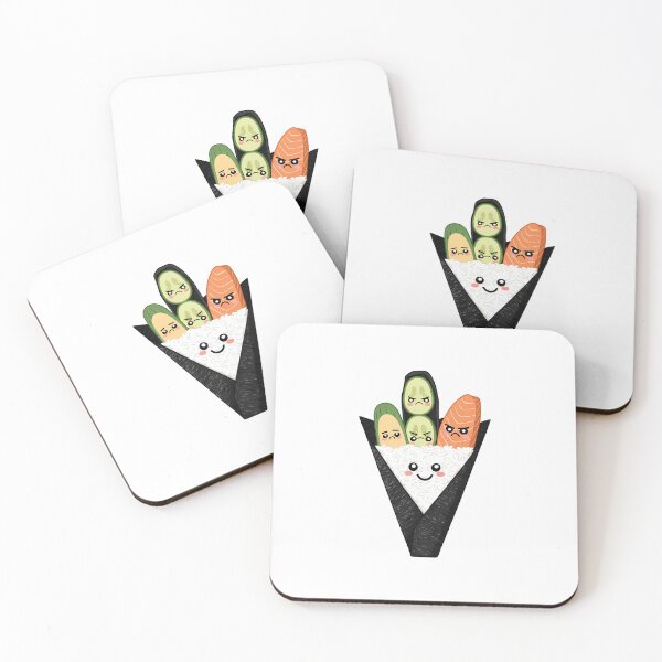 Item preview, Funny Temaki Sushi Sticker for Japanese Food Illustration designed and sold by SaavedraDesign.