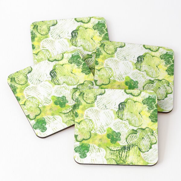 Item preview, abstract bubbly monoprint blossoms - spring green designed and sold by kobyakov.