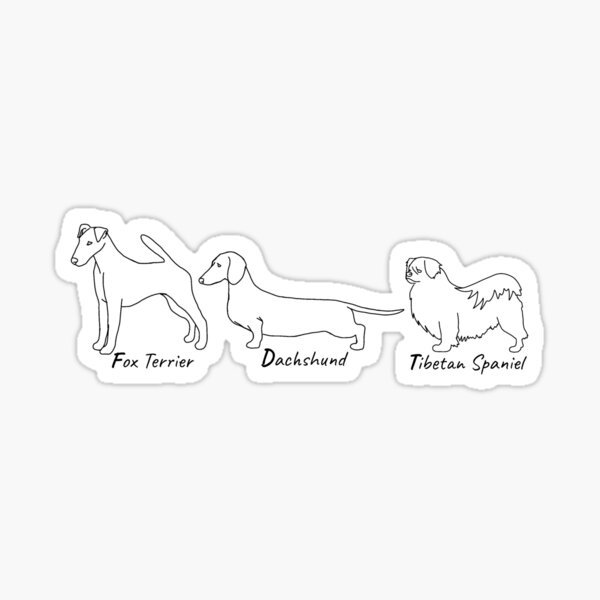 Item preview, Fox terrier, Dachshund, Tibetan spaniel  designed and sold by DancingDahliaF.